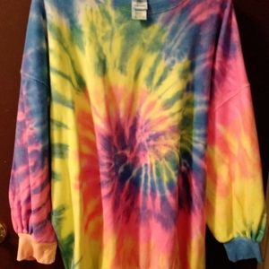 "TOTALLY CUTE" TIE DYE SWEATSHIRT